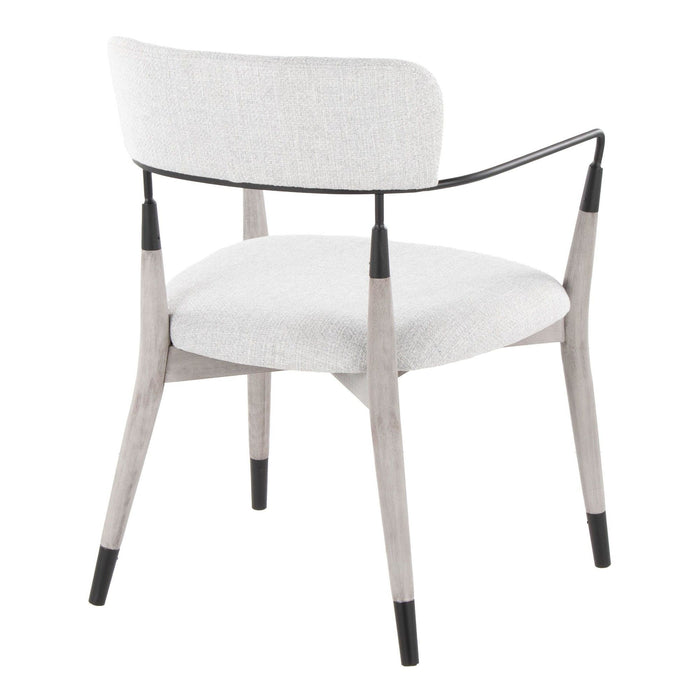 Savannah - Chair (Set of 2) - Gray Brushed Wood, Light Gray Fabric, Black Metal