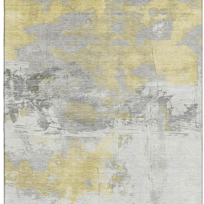 10' X 14' Abstract Washable Area Rug With UV Protection (697176) - Gold / Gray / Ivory