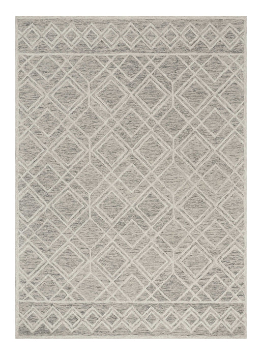 9' x 12' Hand Tufted Diamond Pattern Indoor Area Rug - Sand Beige