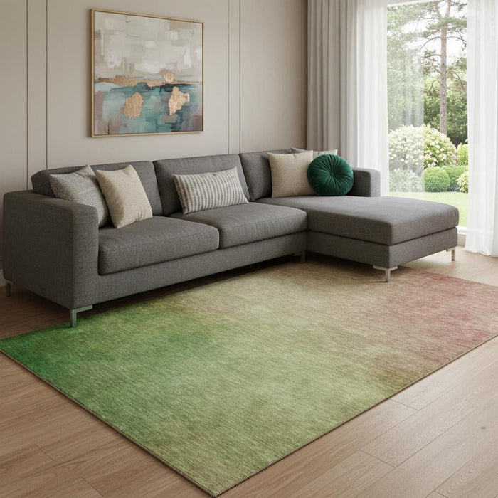 8' X 10' Ombre Washable Area Rug With UV Protection (650282) - Blush / Green