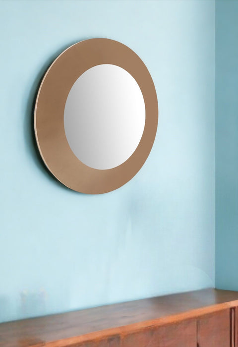 47" Round Framed Accent Mirror - Gold