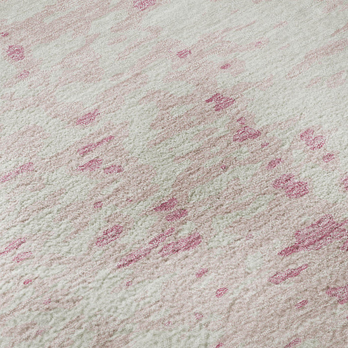 10' X 14' Abstract Washable Area Rug With UV Protection (675468) - Pink / Ivory