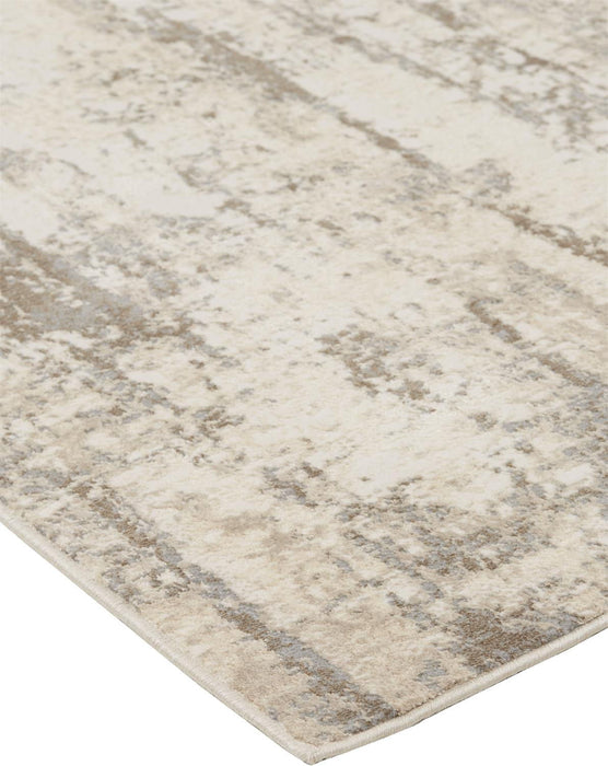 8' x 10' Abstract Area Rug - Ivory And Brown