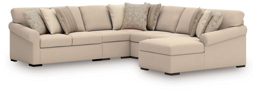 Benchcraft LadyMae 5-piece stationary sectional sofa set with plush cushions and modern design, ideal for stylish living rooms.