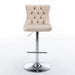 Set of 2 Giga swivel barstools with adjustable height, tufted upholstery, back support, ideal for home pub or kitchen island.