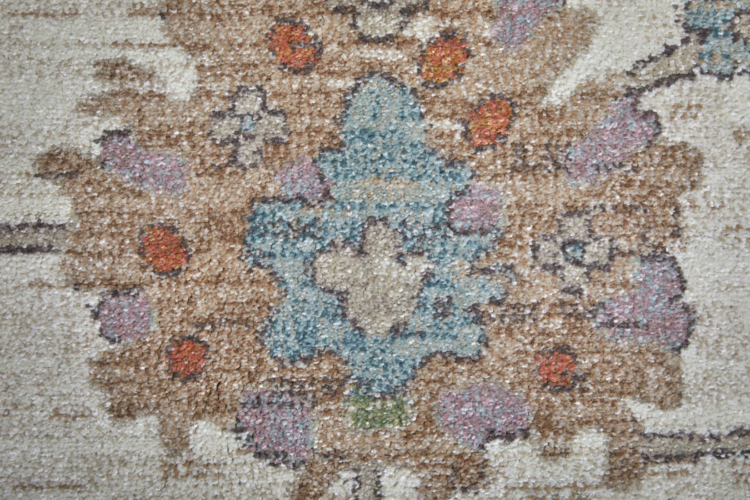 12' X 15' Floral Distressed Area Rug - Ivory