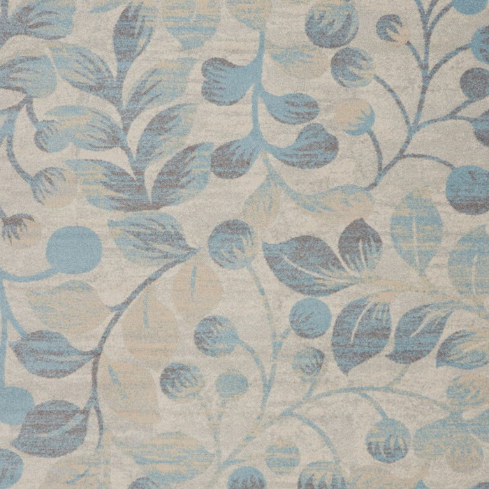 9' X 12' Botanical Leaves Area Rug (551495) - Ivory / Turquoise