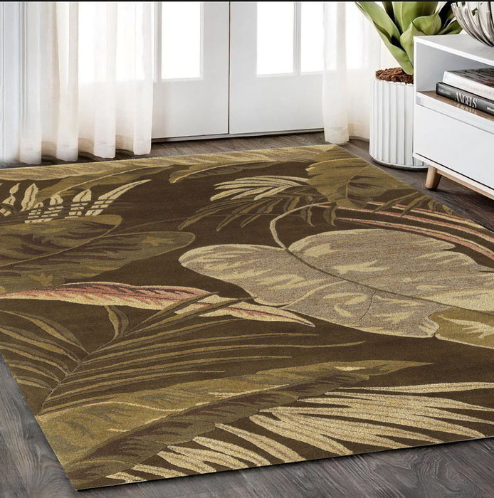 5' x 8' Wool Area Rug - Mocha