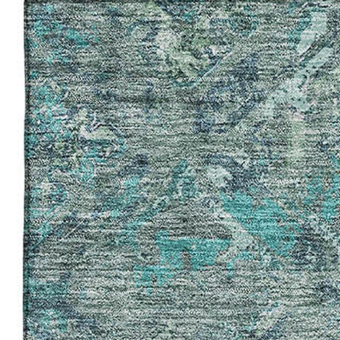 8' X 10' Diamond Washable Area Rug With UV Protection - Sage