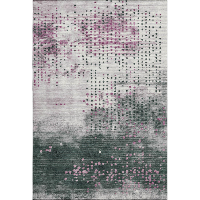 10' X 14' Geometric Washable Area Rug With UV Protection (710420) - Blush / Emerald