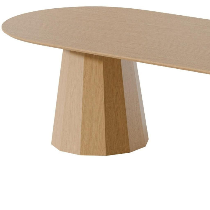 Wood Double Pedestal Base Oval Dining Table - Natural