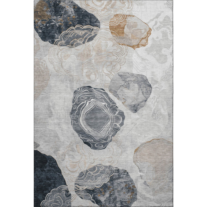 10' X 14' Geometric Washable Area Rug With UV Protection (697194) - Gray / Charcoal / Beige
