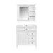 Giga bathroom vanity set with top sink, two doors, three drawers, freestanding design, mirror cabinet included, modern style