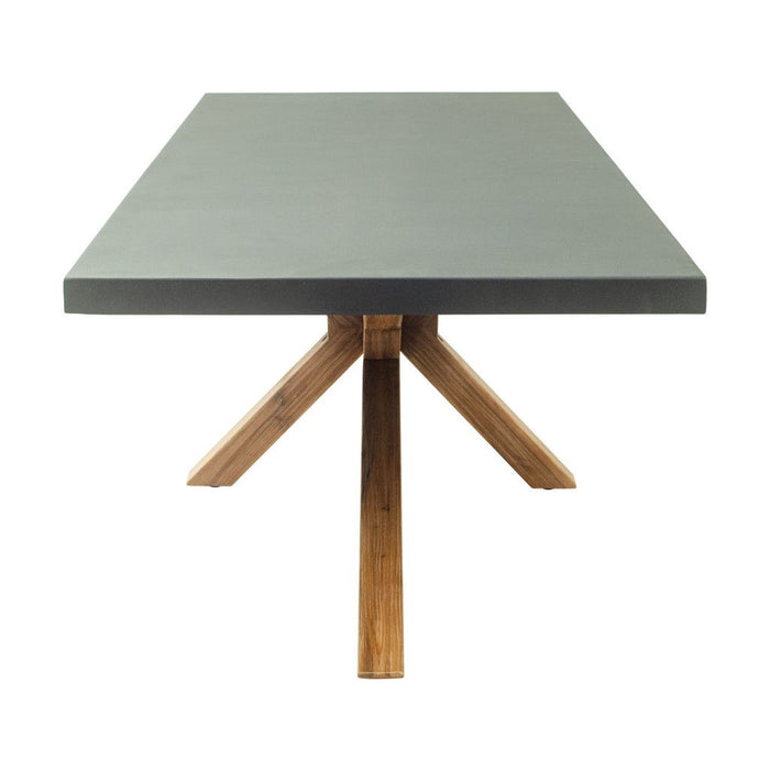 95" Wood And Solid Wood Pedestal Base Dining Table - Gray