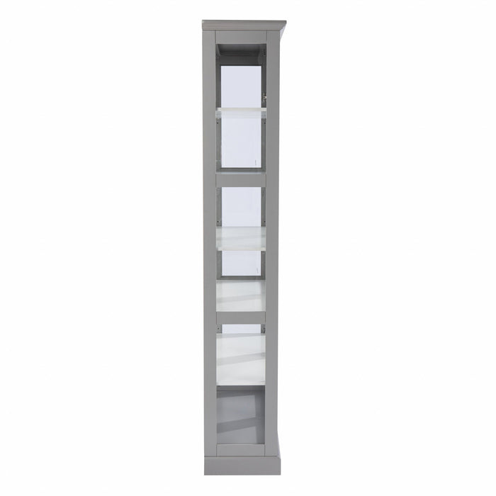 Cornice Molding Double Door Curio Cabinet - Off White