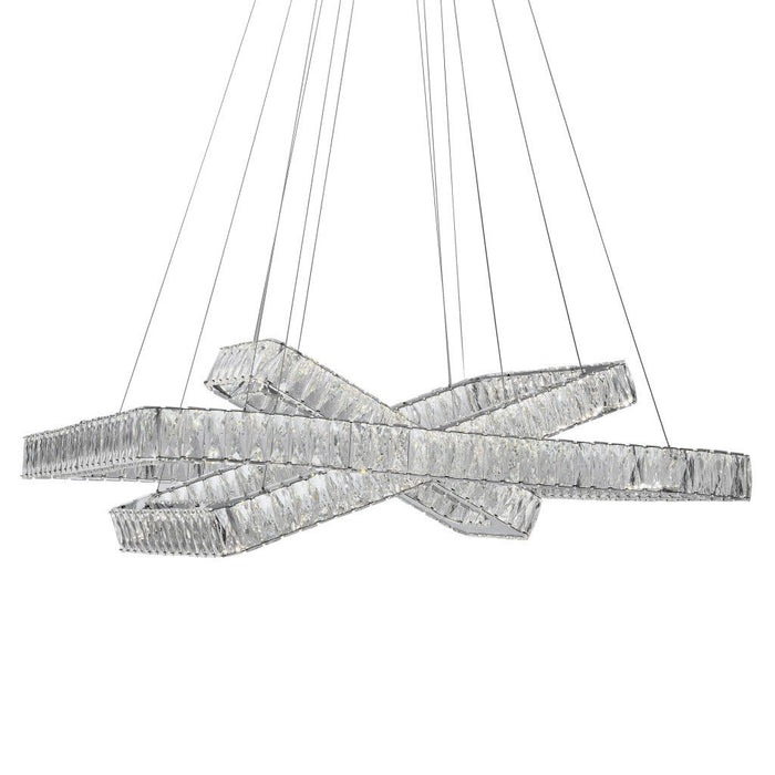 3 Light Crystal LED Dimmable Chandelier - Silver / Clear