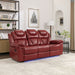 Giga home theater reclining sofa with manual recliner, center console, and LED light strip for living room entertainment.