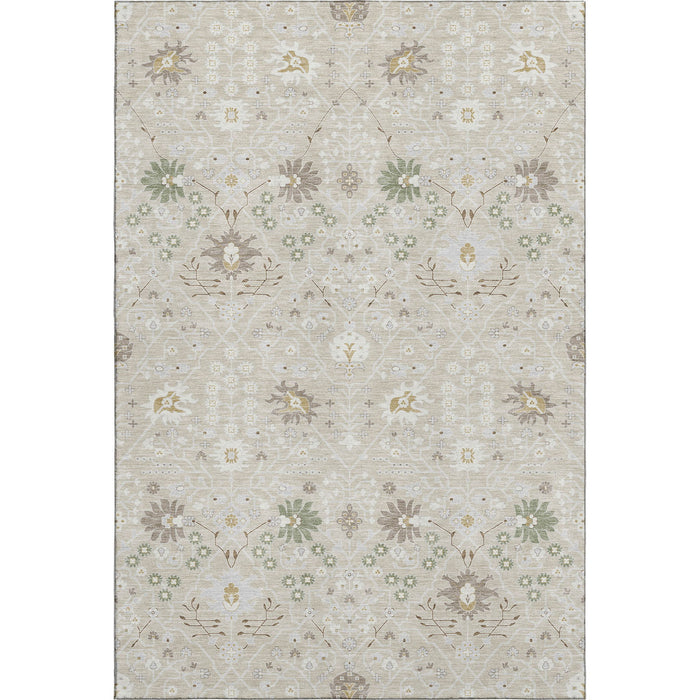 10' X 14' Oriental Washable Area Rug With UV Protection (679180) - Beige / Ivory / Taupe