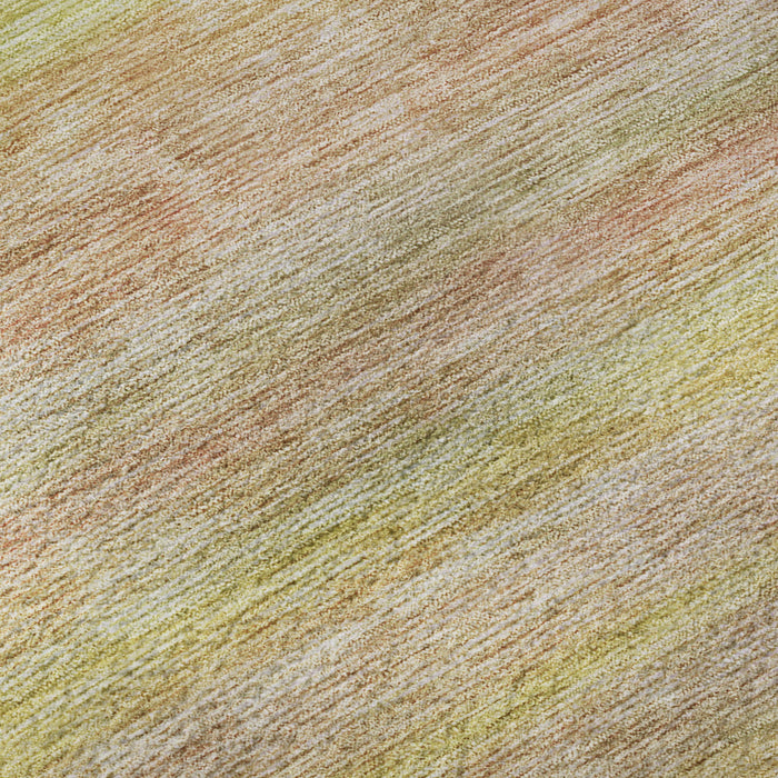 10' X 14' Striped Washable Area Rug With UV Protection (695684) - Gold / Blush / Teal