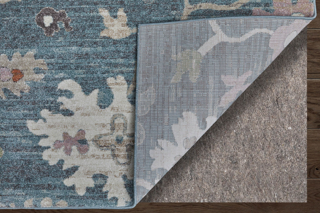 8' X 10' Abstract Distressed Polypropylene Area Rug - Blue