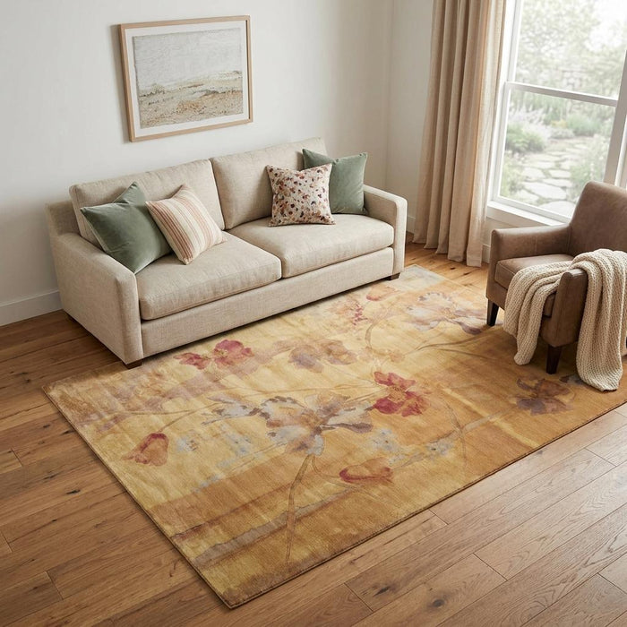 5' X 7' Floral Area Rug (556132) - Beige / Red / Orange