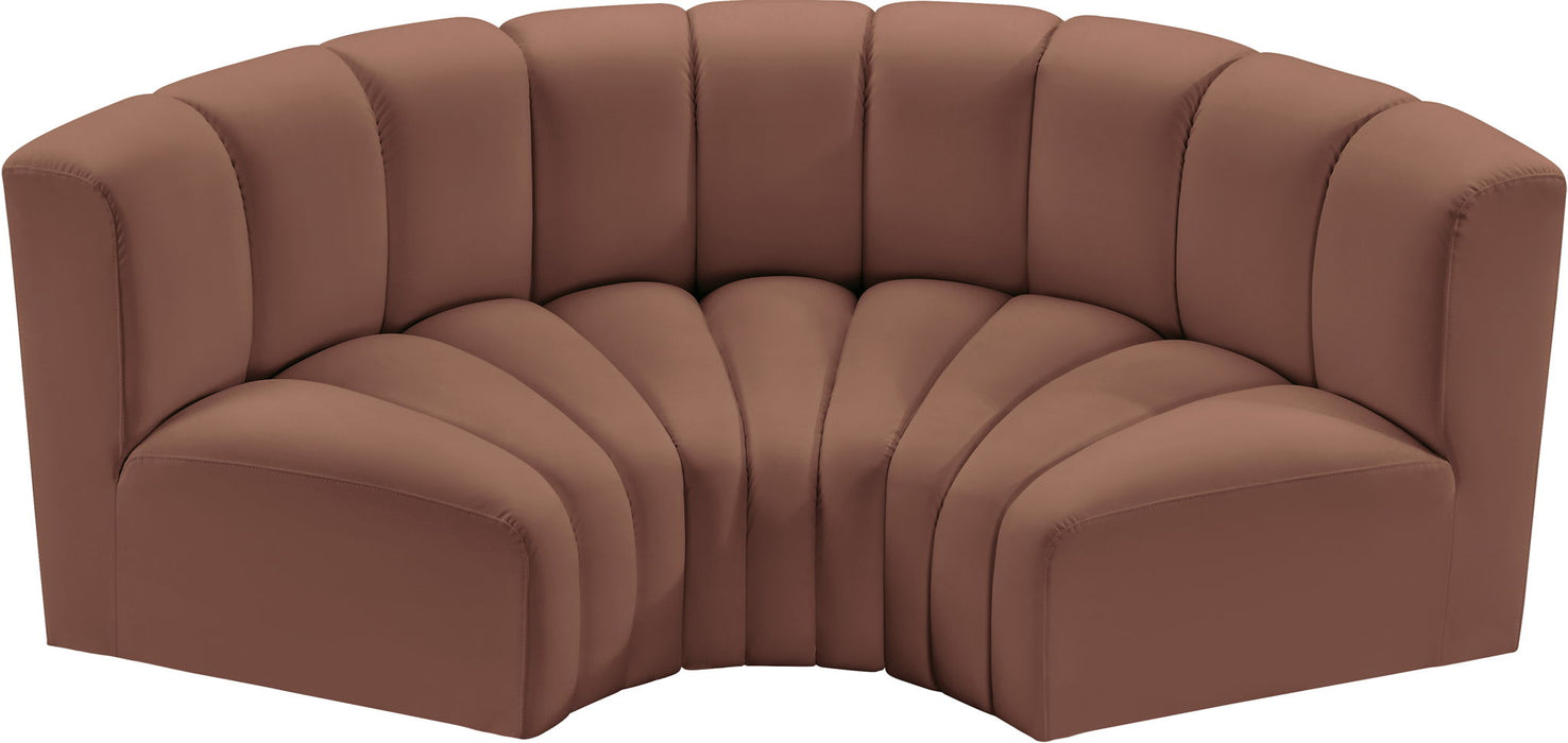 Arc - Faux Leather 3 Piece Modular U-Shaped Sofa