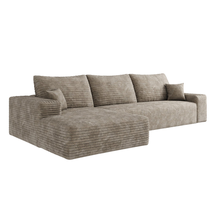 Modular Compression Foam Sofa With Toss Pillows - Camel