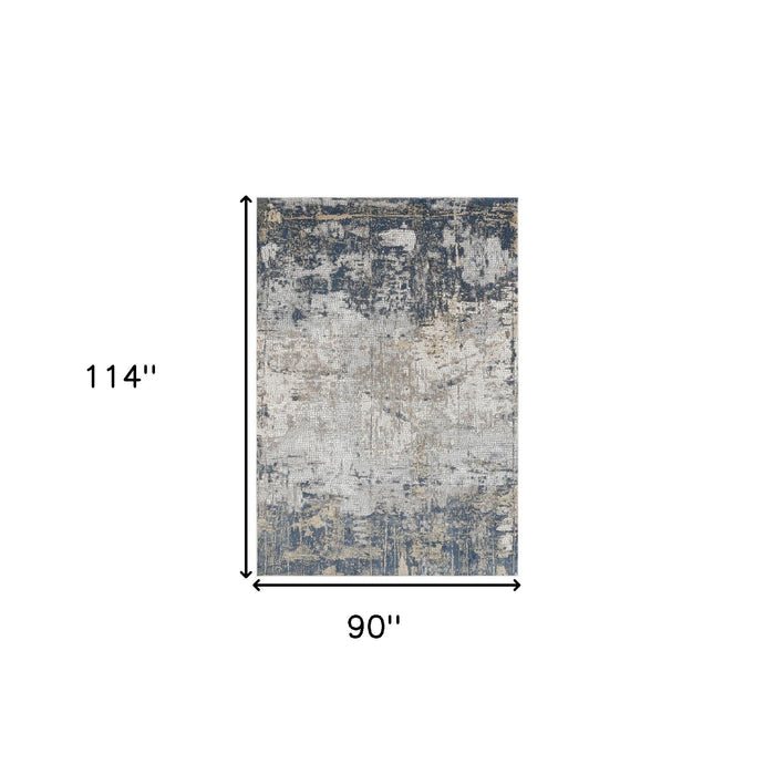 8' X 10' Abstract Viscose Area Rug - Beige
