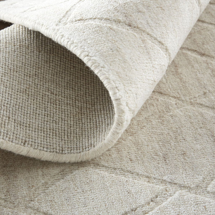 9' x 12' Striped Hand Woven Area Rug - Ivory And Gray