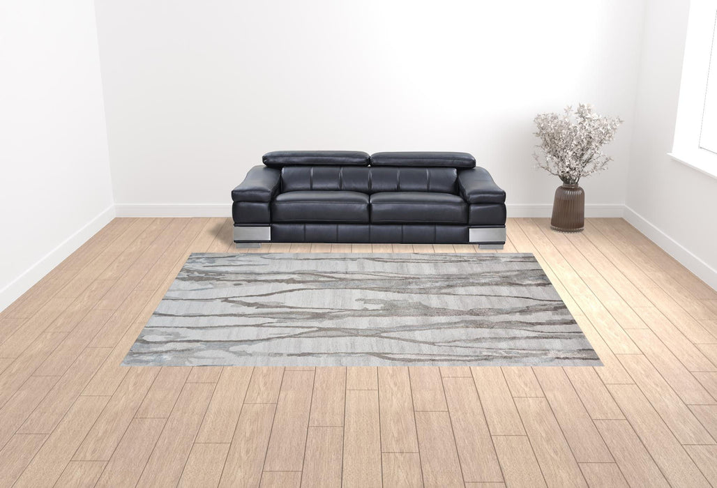 10' x 13' Abstract Tufted Handmade Area Rug - Taupe Ivory And Gray