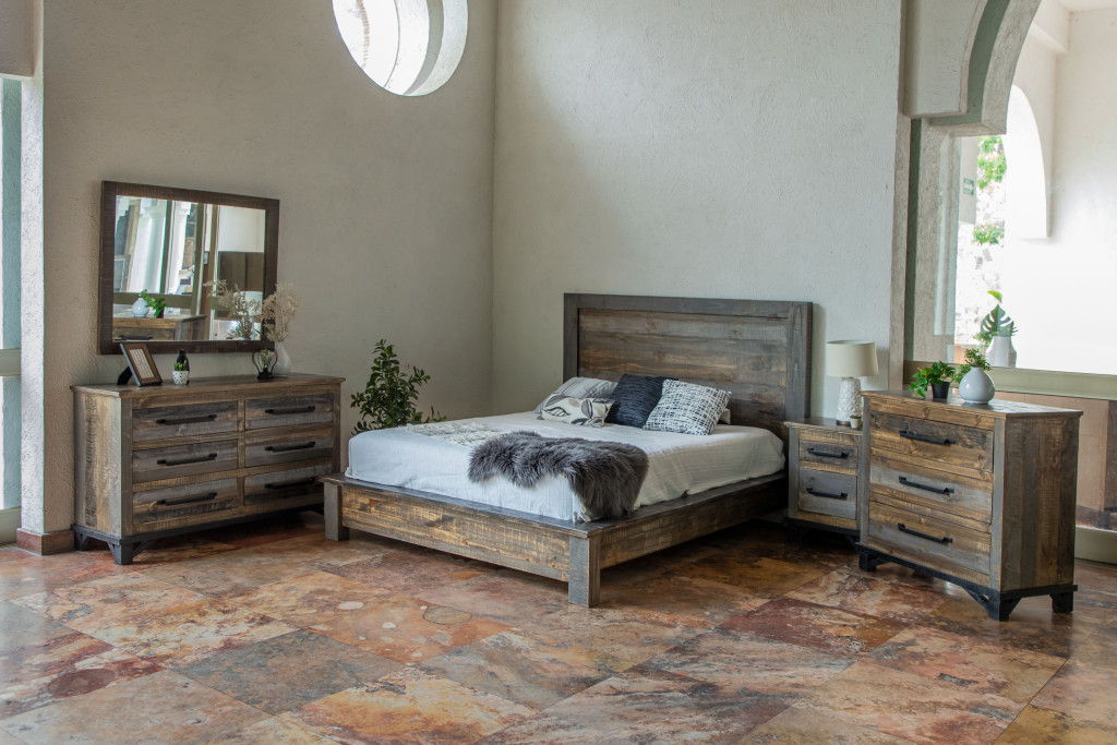 Wood 6 Drawer Double Dresser - Brown