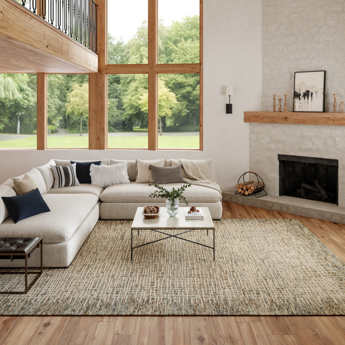 8' X 12' Wool Abstract Area Rug - Ivory