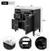 Giga bathroom vanity with top sink, storage cabinet featuring two drawers and a tip-out drawer for organized bathroom storage.