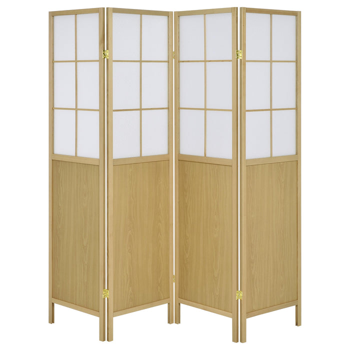 Edwards 4-Panel Room Divider Folding Shoji Screen Natural