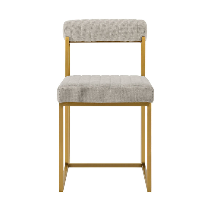 Upholstered Polyester Open Back Dining Side Chairs (Set of 2) - Gray