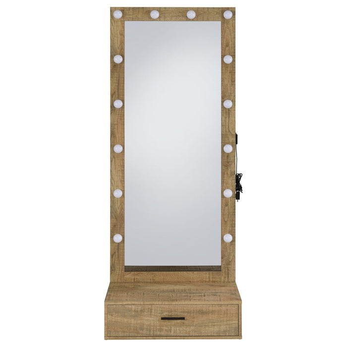Spector 1-drawer Lighted Full-Length Floor Mirror Mango