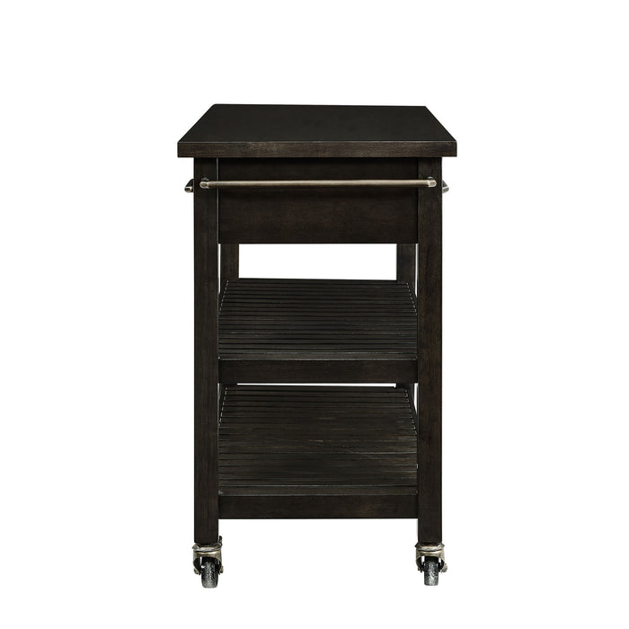51" Rolling Kitchen Island With Storage - Brown