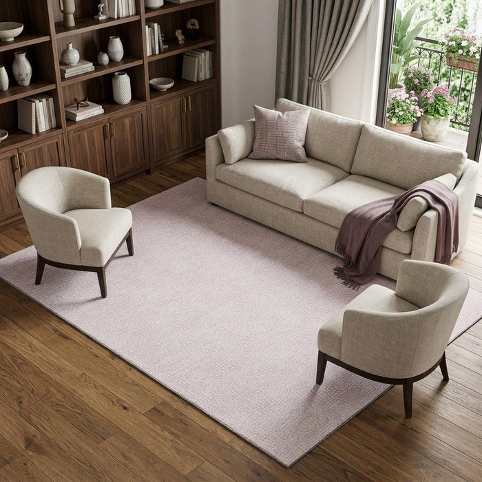 10' X 14' Geometric Washable Area Rug With UV Protection (682925) - Pink / Ivory