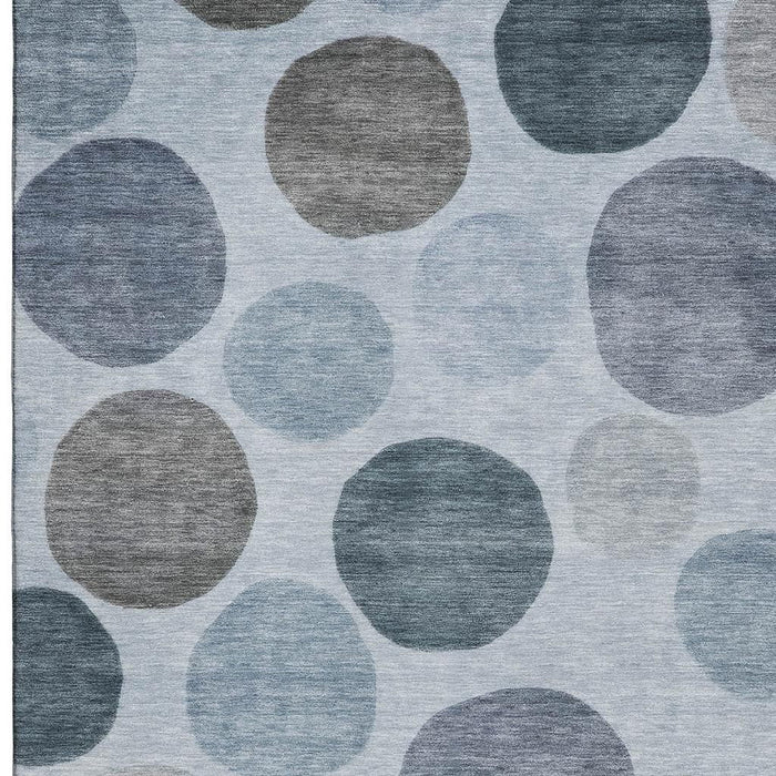 10' X 14' Geometric Washable Area Rug With UV Protection (716815) - Blue / Gray