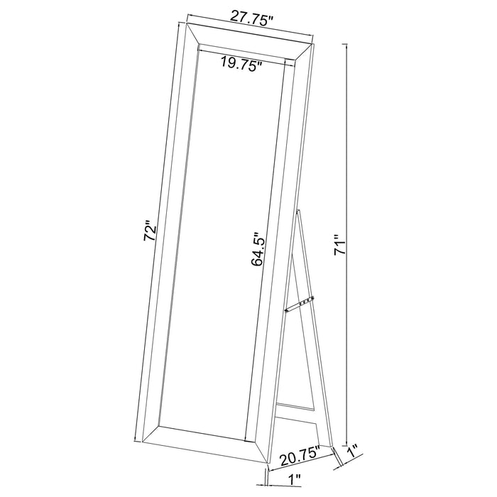 Cadence Tempered Glass Full Length Mirror Grey Washed Oak