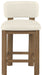 Set of two Meridian Furniture Paloma faux leather counter stools with brown frames, upholstered seating, and modern design.
