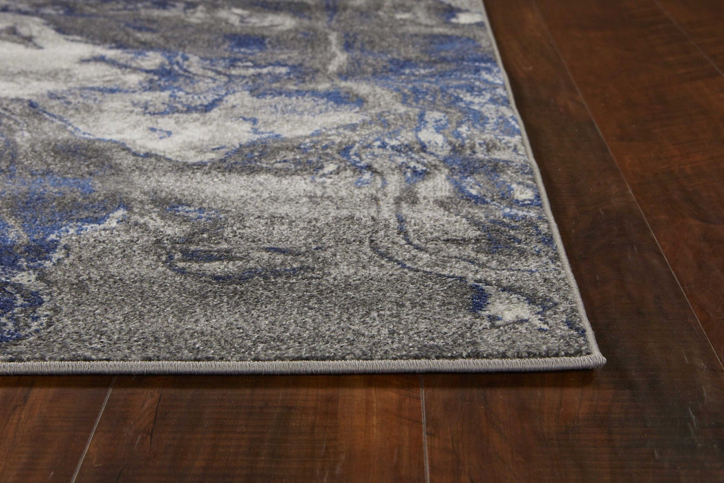 8' x 11' Machine Woven Abstract Watercolor Indoor Area Rug - Gray