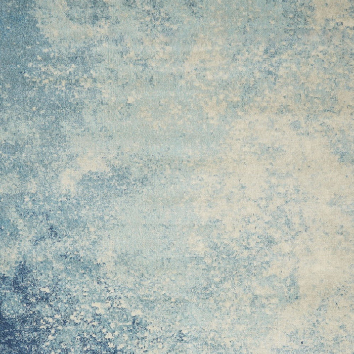 9' x 12' Abstract Power Loom Polypropylene Area Rug - Blue