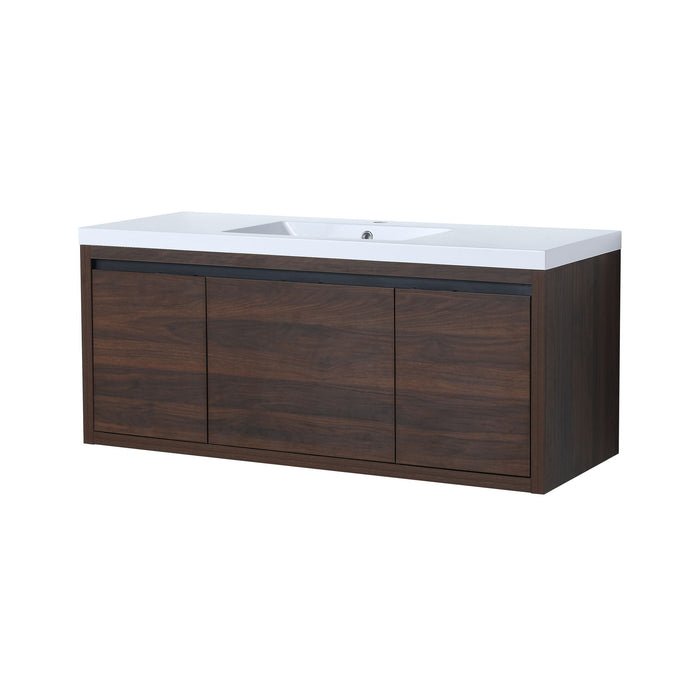 Giga floating bathroom vanity with resin sink and soft-close doors, sleek modern design, wall-mounted and stylish for contemporary bathrooms.