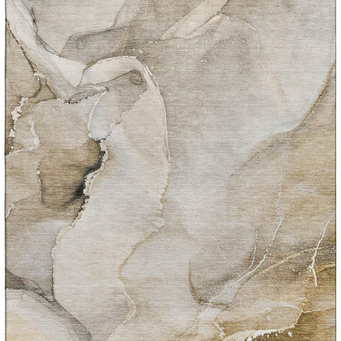 10' X 14' Abstract Washable Area Rug With UV Protection (647326) - Beige / Ivory