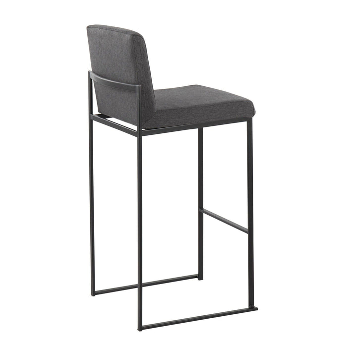 Fuji - High Back Barstool - Black Steel Legs