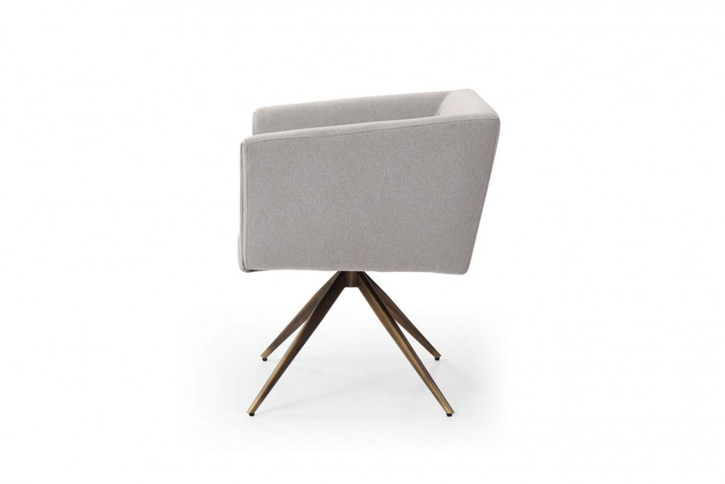 Upholstered Fabric Dining Room Arm Chair - Light Gray