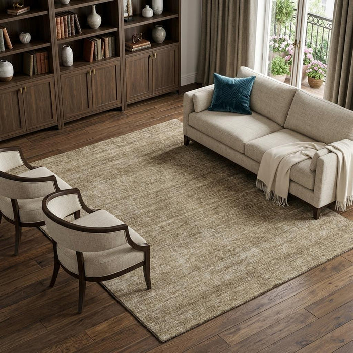 10' X 14' Geometric Washable Area Rug With UV Protection (688027) - Wheat / Beige
