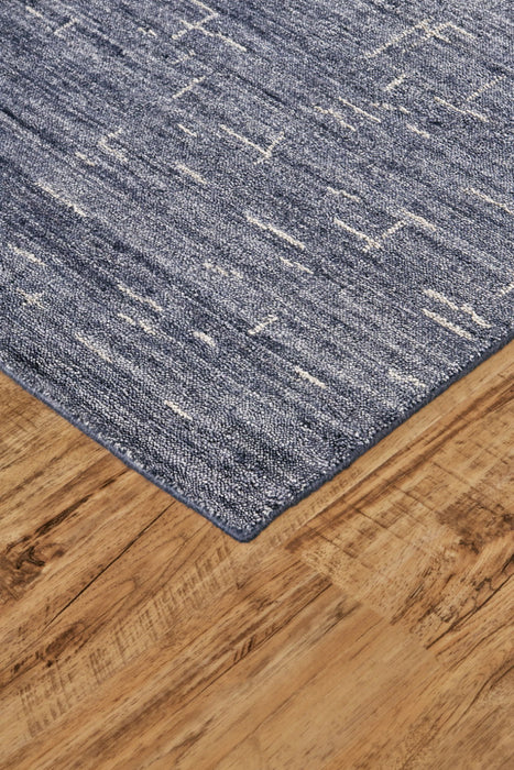 5' x 8' Abstract Hand Woven Area Rug - Blue And Ivory