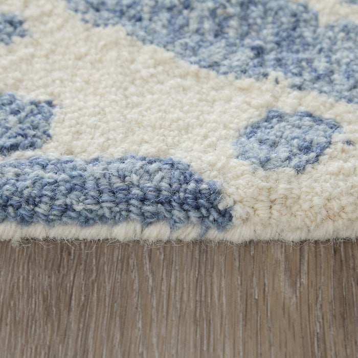 12' X 15' Wool Abstract Hand Tufted Area Rug (722352) - Blue / Ivory